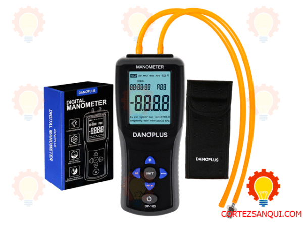 Manómetro Digital – Probador de Presión de Gas HVAC con 12 unidades, Pantalla LCD Retroiluminada y Registro de Datos