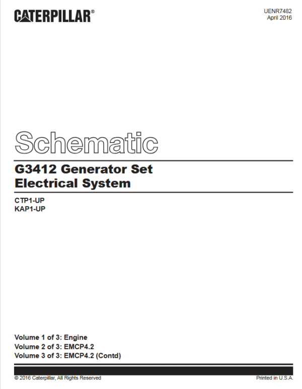 Diagrama Eléctrico Interactivo Caterpillar G3412 – UENR7482 (Vol. 1–3, EMCP 4.2)
