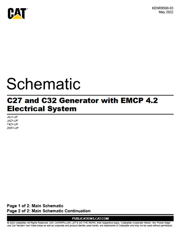 Esquema Eléctrico Caterpillar C27 y C32 con EMCP 4.2