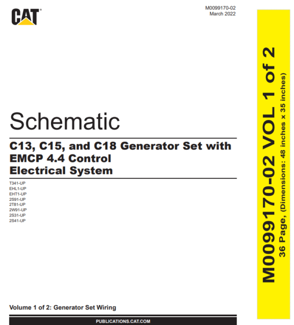 Esquema Eléctrico CAT C13/C15/C18 con EMCP 4.4
